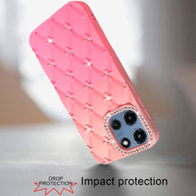 For Moto G 2025 Case Bling Diamond Pattern Padded Phone Cover + Tempered Glass