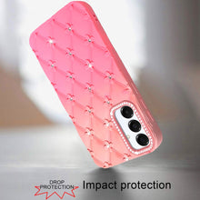 For Samsung A16 5G Case Bling Diamond Pattern Padded Cover + Tempered Glass