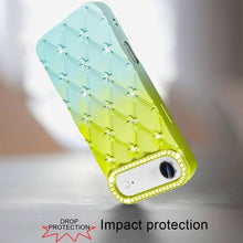 For iPhone Air Case Bling Diamond Pattern Rubber Phone Cover + Tempered Glass