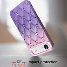 For iPhone Air Case Bling Diamond Pattern Rubber Phone Cover + Tempered Glass