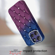 For Moto G Stylus 2025 Case Bling Diamond Pattern Padded Cover + Tempered Glass