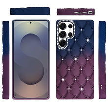 For Samsung S26 Ultra Case Bling Diamond Pattern Padded Cover + Tempered Glass