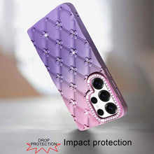 For Samsung S26 Ultra Case Bling Diamond Pattern Padded Cover + Tempered Glass
