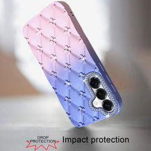For Samsung S26 6.3" Case Bling Diamond Pattern Padded Cover + Tempered Glass