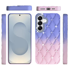 For Samsung S26 6.3" Case Bling Diamond Pattern Padded Cover + Tempered Glass