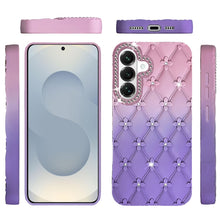 For Samsung S26 6.3" Case Bling Diamond Pattern Padded Cover + Tempered Glass