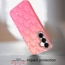 For Samsung S26 6.3" Case Bling Diamond Pattern Padded Cover + Tempered Glass