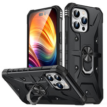 For iPhone 15 Pro Max Case Rugged Magnetic Ring Stand + 2 Screen Protectors