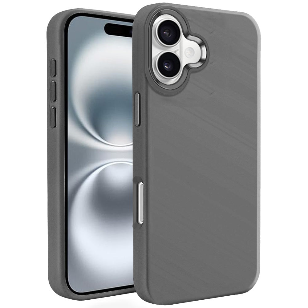 For iPhone 16 6.1inch Case Premium Soft Rubber Silicone Cover + Tempered Glass