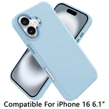 For iPhone 16 6.1inch Case Premium Soft Rubber Silicone Cover + Tempered Glass