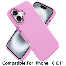 For iPhone 16 6.1inch Case Premium Soft Rubber Silicone Cover + Tempered Glass