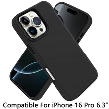 For iPhone 16 Pro 6.3in Case Premium Soft Rubber Silicone Cover + Tempered Glass