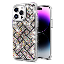 For iPhone 15 PLUS Case Shimmering Bling Hybrid Phone Cover + 2 Tempered Glass