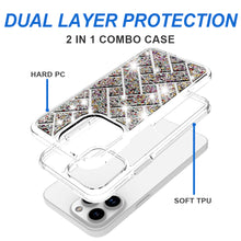 For iPhone 15 Pro Max Case Shimmering Bling Hybrid Cover + 2 Screen Protectors