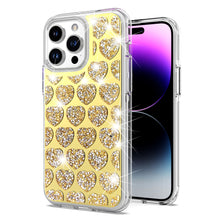 For iPhone 15 PRO Case Shimmering Bling Hybrid Phone Cover + 2 Tempered Glass