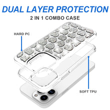 For iPhone 15 PRO Case Shimmering Bling Hybrid Phone Cover + 2 Tempered Glass