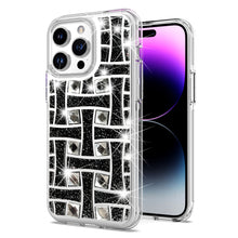 For iPhone 11 6.1 in. Case Dual Layer Shimmering Bling Hybrid + Tempered Glass