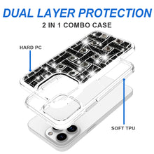 For iPhone 11 6.1 in. Case Dual Layer Shimmering Bling Hybrid + Tempered Glass