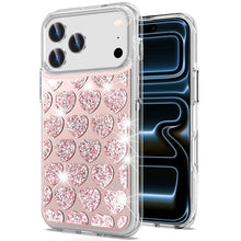 For iPhone 17 Pro Max Case Shimmering Bling Hybrid Phone Cover + Tempered Glass