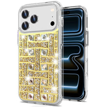 For iPhone 17 Pro Max Case Shimmering Bling Hybrid Phone Cover + Tempered Glass