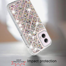 For Moto G 5G (2024) Case Dual Layer Shimmering Bling Hybrid + Tempered Glass