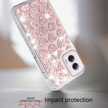 For Moto G 5G (2024) Case Dual Layer Shimmering Bling Hybrid + Tempered Glass