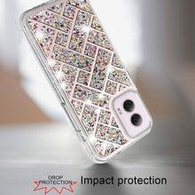 For Moto G Stylus 5G 2024 Case Dual Layer Shimmer Bling Hybrid + Tempered Glass