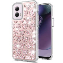 For Moto G Stylus 5G 2024 Case Dual Layer Shimmer Bling Hybrid + Tempered Glass