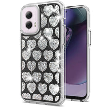 For Moto G Stylus 5G 2024 Case Dual Layer Shimmer Bling Hybrid + Tempered Glass