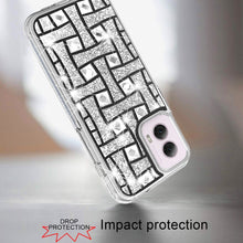 For Moto G Stylus 5G 2024 Case Dual Layer Shimmer Bling Hybrid + Tempered Glass