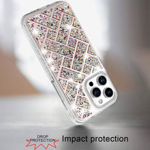 For iPhone 16 PRO MAX Case Shimmering Bling Hybrid Phone Cover + Tempered Glass