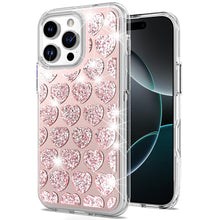 For iPhone 16 PRO MAX Case Shimmering Bling Hybrid Phone Cover + Tempered Glass