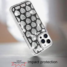 For iPhone 16 PRO MAX Case Shimmering Bling Hybrid Phone Cover + Tempered Glass