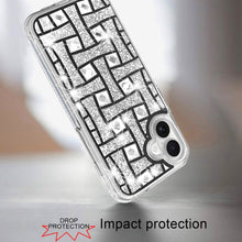 For iPhone 16 Plus 6.7in Case Shimmer Bling Hybrid Phone Cover + Tempered Glass