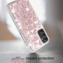 For Samsung S24+/S25+ Case Shimmering Bling Hybrid Phone Cover + Tempered Glass