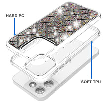 For Moto G Stylus 2025 Case Dual Layer Shimmering Bling Hybrid + Tempered Glass