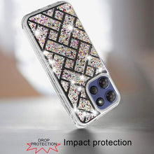For Moto G Stylus 2025 Case Dual Layer Shimmering Bling Hybrid + Tempered Glass