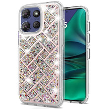 For Moto G Stylus 2025 Case Dual Layer Shimmering Bling Hybrid + Tempered Glass