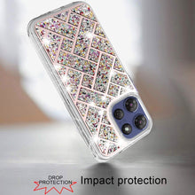 For Moto G Stylus 2025 Case Dual Layer Shimmering Bling Hybrid + Tempered Glass