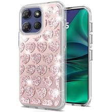 For Moto G Stylus 2025 Case Dual Layer Shimmering Bling Hybrid + Tempered Glass