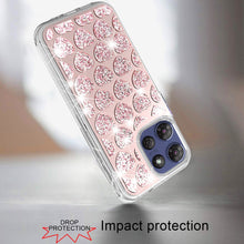 For Moto G Stylus 2025 Case Dual Layer Shimmering Bling Hybrid + Tempered Glass