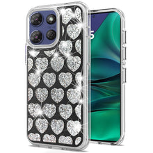 For Moto G Stylus 2025 Case Dual Layer Shimmering Bling Hybrid + Tempered Glass