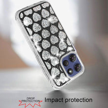For Moto G Stylus 2025 Case Dual Layer Shimmering Bling Hybrid + Tempered Glass