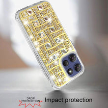 For Moto G Stylus 2025 Case Dual Layer Shimmering Bling Hybrid + Tempered Glass