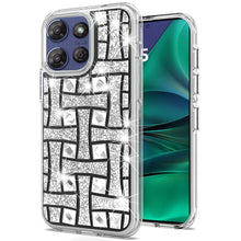 For Moto G Stylus 2025 Case Dual Layer Shimmering Bling Hybrid + Tempered Glass