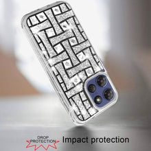 For Moto G Stylus 2025 Case Dual Layer Shimmering Bling Hybrid + Tempered Glass