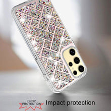 For Samsung S25 Ultra Case Shimmering Bling Hybrid Phone Cover + Tempered Glass