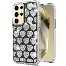 For Samsung S25 Ultra Case Shimmering Bling Hybrid Phone Cover + Tempered Glass