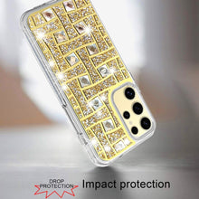 For Samsung S25 Ultra Case Shimmering Bling Hybrid Phone Cover + Tempered Glass