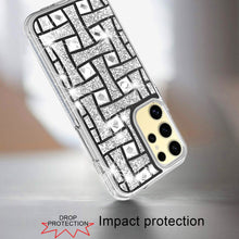 For Samsung S25 Ultra Case Shimmering Bling Hybrid Phone Cover + Tempered Glass